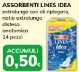 Basko Assorbenti lines idea extralungo con ali ripiegato, notte extralungo, disteso anatomico offerta
