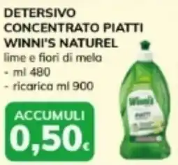 Basko Detersivo concentrato piatti winni's naturel lime e fiori di mela, ricarica offerta