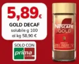 Basko Nescafe gold decaf solubile offerta