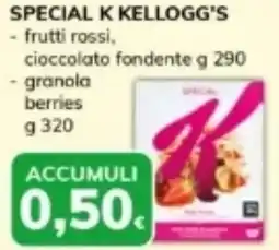 Basko Special k kellogg's frutti rossi cioccolato fondente, granola berries offerta