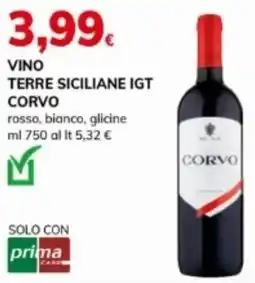 Basko Vino terre siciliane IGT CORVO offerta