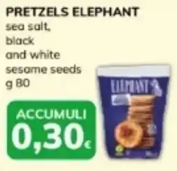 Basko Pretzels elephant sea salt, black and white sesame seeds offerta
