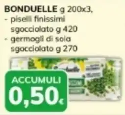 Basko Bonduelle piselli finissimi sgocciolato, germogli di soia sgocciolato offerta