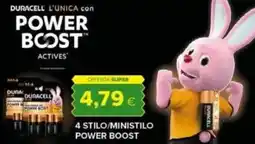 Tigre Duracell 4 stilo/ministilo power boost offerta