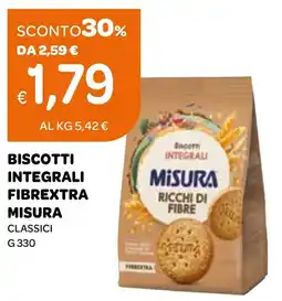 Ekom Biscotti integrali fibrextra misura classici offerta