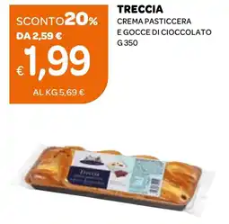 Ekom Treccia crema pasticcera e gocce di cioccolato offerta