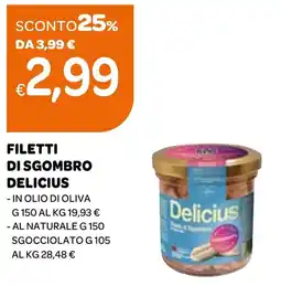 Ekom Filetti di sgombro delicius in olio di oliva, al naturale, sgocciolato offerta