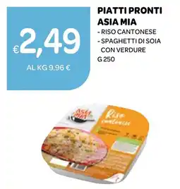 Ekom Piatti pronti asia mia riso cantonese, spaghetti di soia con verdure offerta