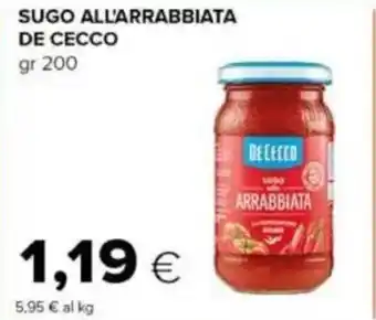 Tigre Sugo all'arrabbiata DE CECCO offerta