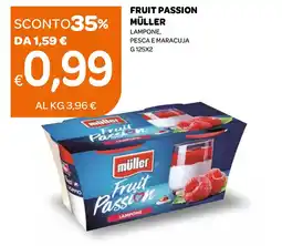 Ekom Fruit passion müller lampone, pesca e maracuja offerta