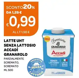 Ekom Latte uht senza lattosio accadì granarolo parzialmente, scremato offerta