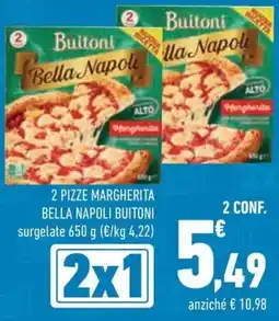 Conad 2 pizze margherita bella napoli BUITONI surgelate offerta
