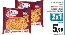Conad 4 salti in padella FINDUS pappardelle al ragù tagliatelle ai funghi surgelati offerta