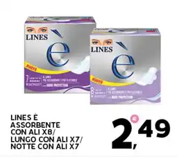 Extra Supermercati Lines è assorbente con ali x8/ lungo con ali x7/ notte con ali x7 offerta