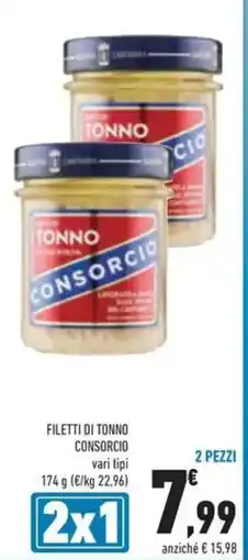 Conad Filetti di tonno consorcio vari tipi offerta