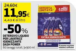 Coop DETERSIVO LIQUIDO PER LAVATRICE IGIENIZZANTE DASH POWER offerta