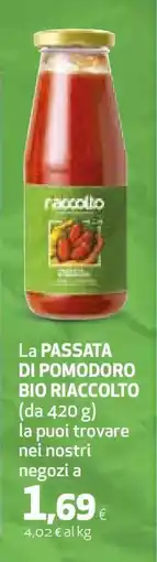 Coop PASSATA DI POMODORO BIO RIACCOLTO offerta