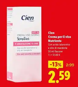 Lidl Cien Crema per il viso Nutriente offerta