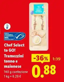 Lidl Chef Select To Go Tramezzini tonno e maionese offerta