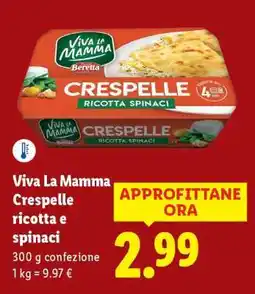 Lidl Viva La Mamma Crespelle ricotta e spinaci offerta