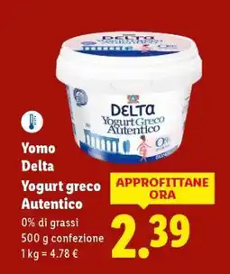 Lidl YOMO Delta Yogurt Greco Autentico offerta