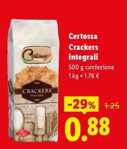 Lidl Certossa Crackers integrali offerta