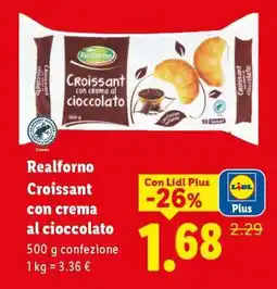 Lidl Realforno Croissant con crema al cioccolato offerta