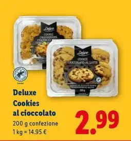 Lidl Deluxe Cookies al cioccolato offerta