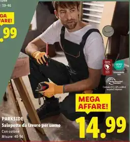 Lidl PARKSIDE Salopette da lavoro per uomo offerta