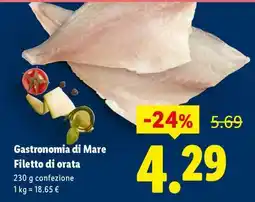 Lidl Gastronomia di Mare Filetto di orata offerta
