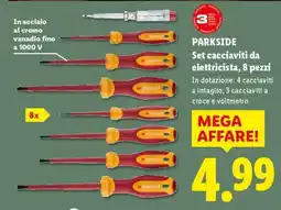 Lidl PARKSIDE Set cacciaviti da elettricista, 8 pezzi offerta