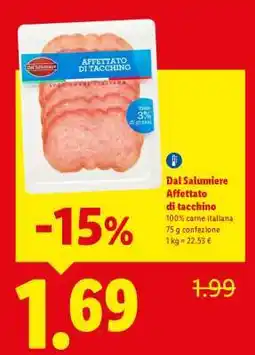 Lidl Dal Salumiere Affettato di tacchino offerta