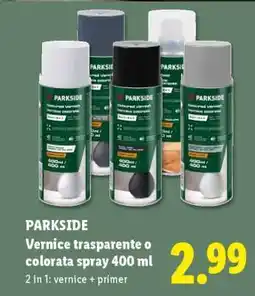 Lidl PARKSIDE Vernice trasparente o colorata spray 400 ml offerta