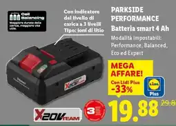 Lidl PARKSIDE PERFORMANCE Batteria smart 4 Ah offerta