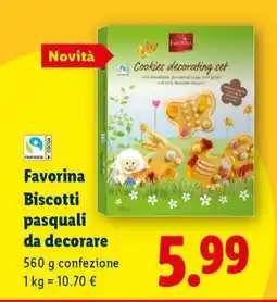 Lidl Favorina Biscotti pasquali da decorare offerta