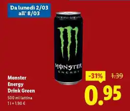 Lidl Monster Energy Drink Green offerta