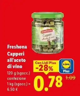 Lidl Freshona Capperi all'aceto di vino offerta