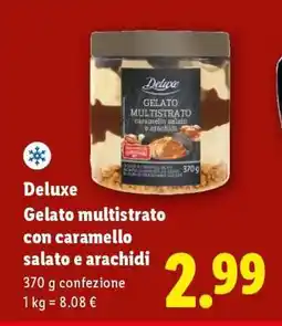 Lidl Deluxe Gelato multistrato con caramello salato e arachidi offerta
