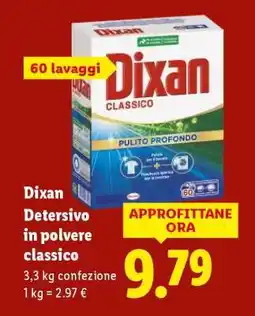 Lidl Dixan Detersivo in polvere classico offerta