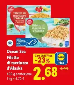 Lidl Ocean Sea Filetto di merluzzo d'Alaska offerta