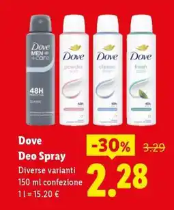Lidl Dove Deo Spray offerta