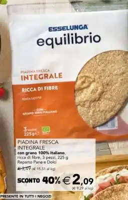 Esselunga PIADINA FRESCA INTEGRALE offerta
