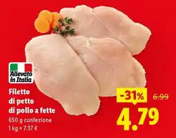 Lidl Filetto di petto di pollo a fette offerta
