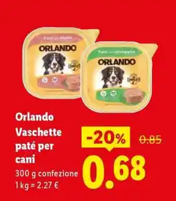 Lidl Orlando Vaschette paté per cani offerta