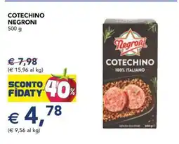 Esselunga Cotechino Negroni offerta