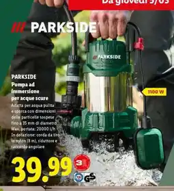 Lidl PARKSIDE Pompa ad immersione per acque scure offerta