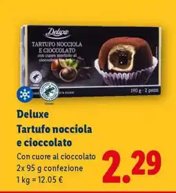 Lidl Deluxe Tartufo nocciola e cioccolato offerta