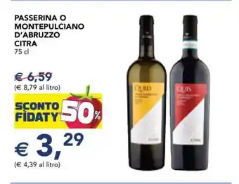 Esselunga Passerina o Montepulciano d'Abruzzo Citra offerta