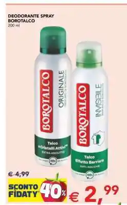 Esselunga Deodorante spray Borotalco offerta