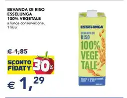 Esselunga BEVANDA DI RISO ESSELUNGA 100% VEGETALE offerta